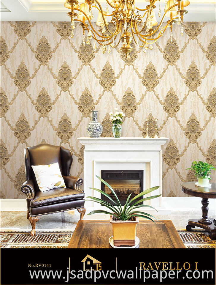 Damask Vinyl PVC Wallpaper For Interior Home Decor